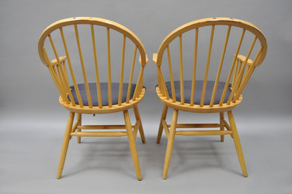 Spindle Back Windsor Style Wooden Dining Kitchen Chairs by Loewenstein A Pair