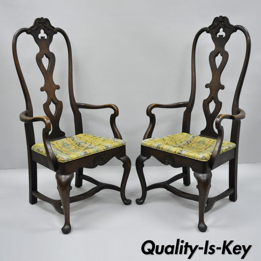 High Back Italian Baroque or Swedish Rococo Style Dining Armchairs Chairs a Pair