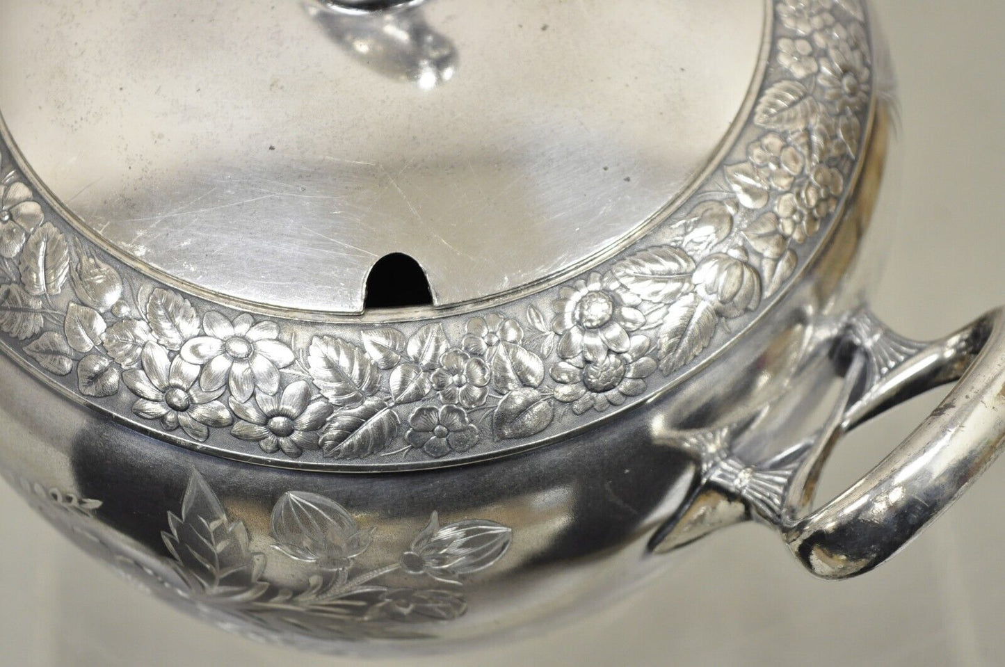 Antique Art Nouveau Silver Plated Lidded Soup Tureen engraved "Louise"