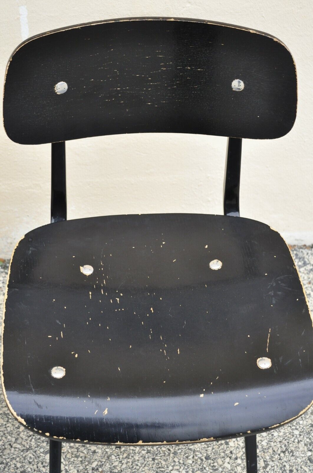 Industry West Madewell Industrial School Side Chair Black Metal Frame - Set of 3