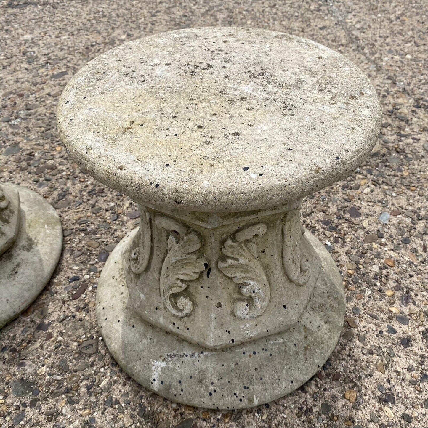 Italian Classical French Regency Style 16" Cement Outdoor Garden Pedestal - Pair