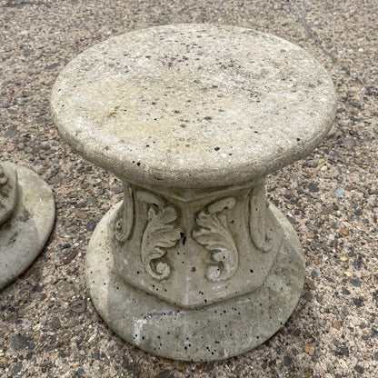 Italian Classical French Regency Style 16" Cement Outdoor Garden Pedestal - Pair