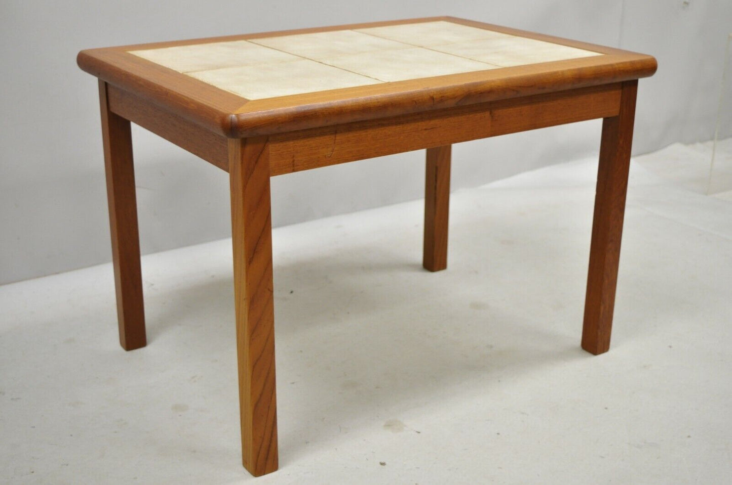 Vintage Mid Century Danish Modern Toften Mobelfabrik Teak Tile Top Side Table