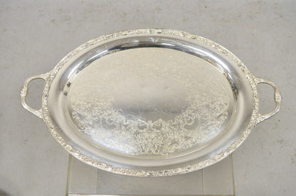 WM Rogers & Son Victorian Rose 1982 Silver Plated Oval Serving Platter Tray