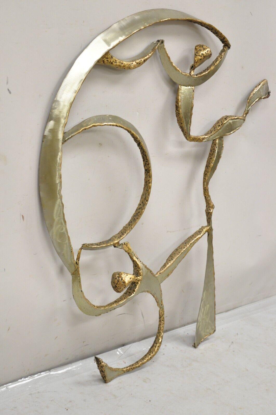 Colbert Collins 1980s Steel Metal Brutalist Ribbon Dancers Wall Art Sculpture