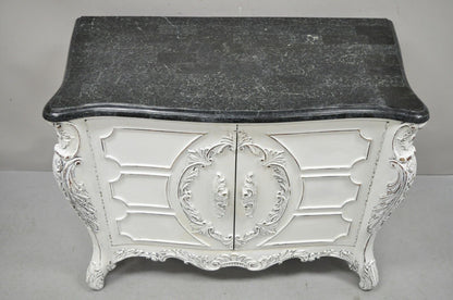 Reproduction French Louis XV Style Marble Top Commode Sideboard Buffet Cabinet
