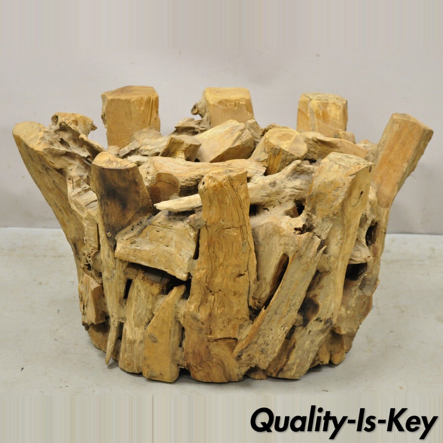 Vintage Teak Wood Root Driftwood Natural Coffee Table Pedestal Base