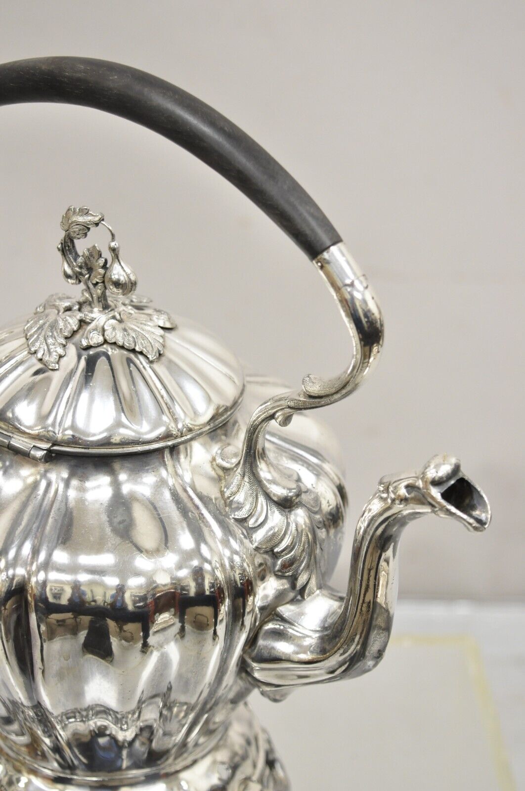 Antique Reed & Barton Silver Plated Victorian Tilting Tea Coffee Pot on Stand