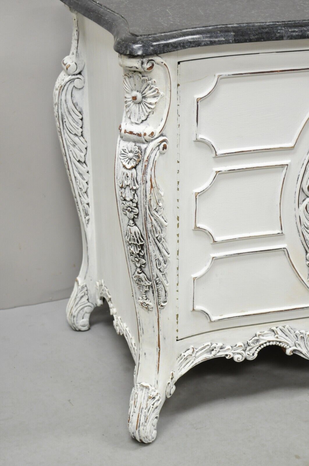 Reproduction French Louis XV Style Marble Top Commode Sideboard Buffet Cabinet