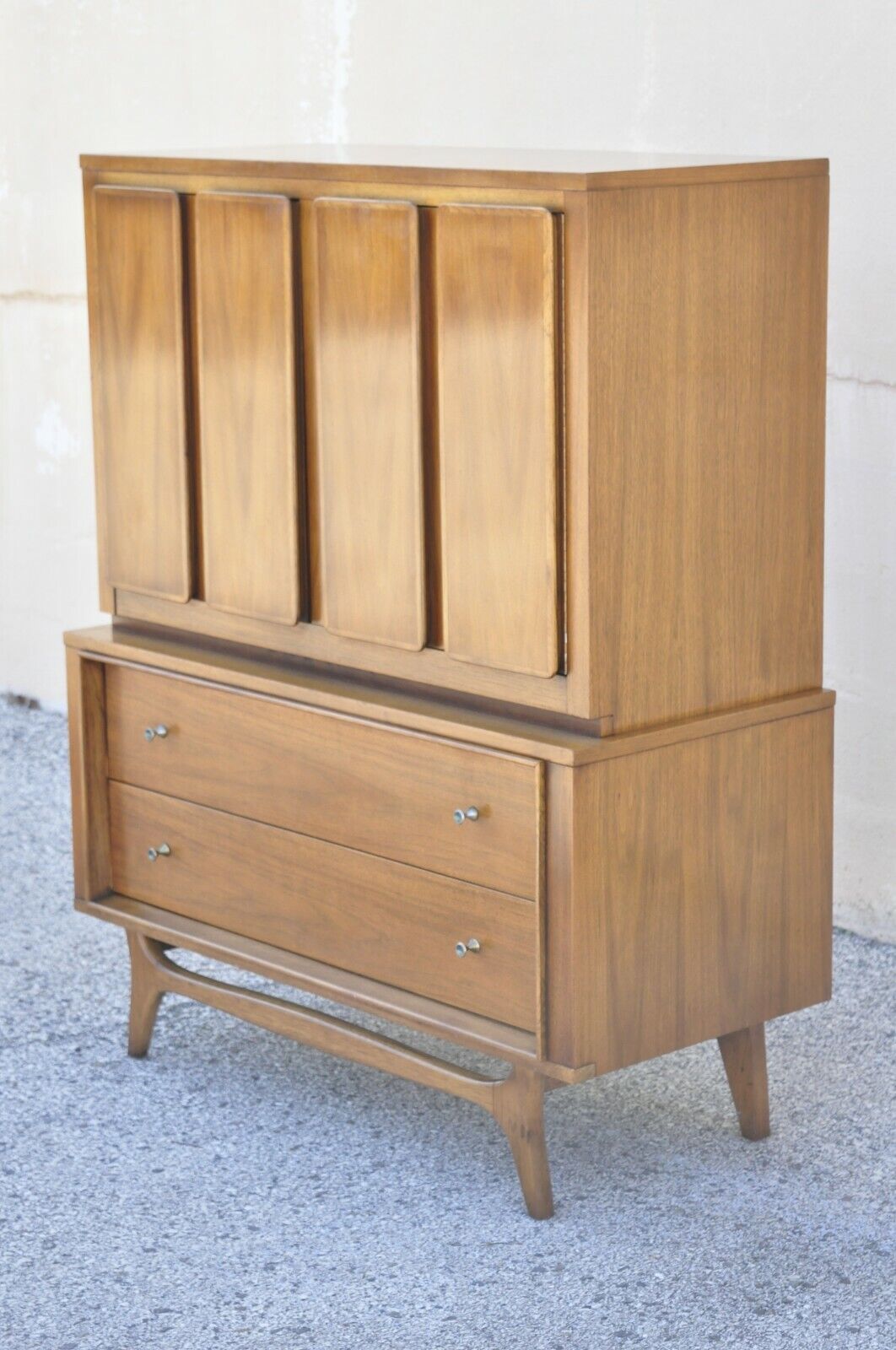 Kent Coffey Insignia Walnut Mid Century Modern Tall Chest Dresser