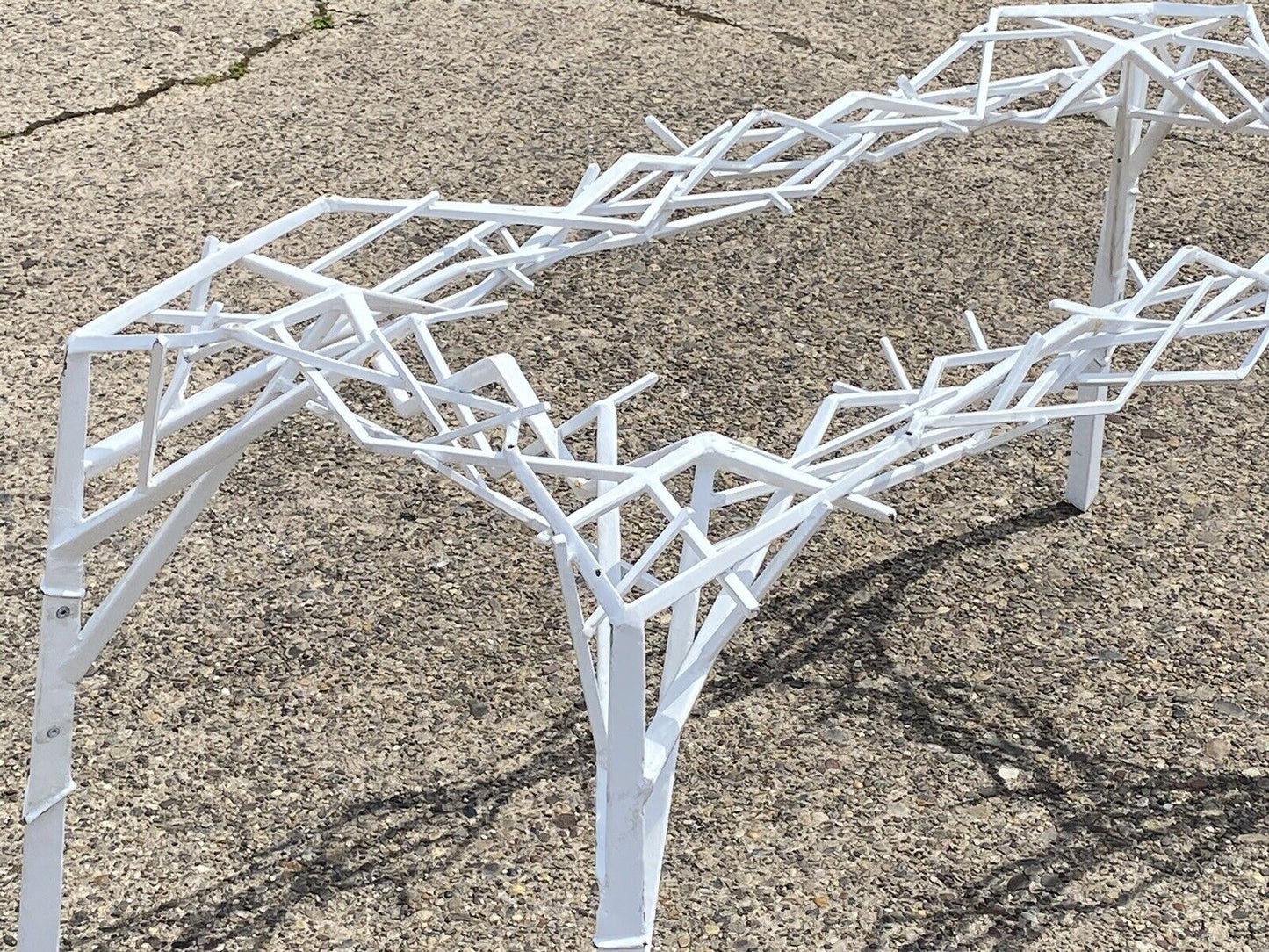 Modern White Iron Branch Sculptural "Crown of Thorns" Dining Table Desk Base