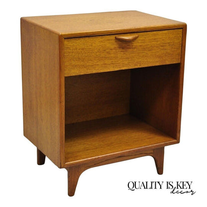 Lane Perception Oak Mid Century Modern One Drawer Nightstand Side Table