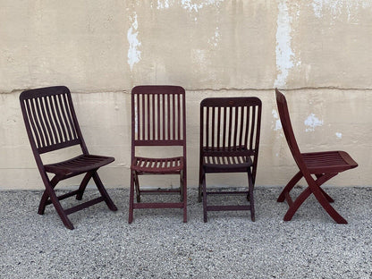 Outdoor Classics Distinctive Teak Wood Folding Chairs - Set of 4