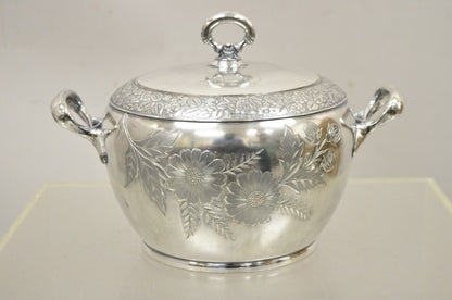 Antique Art Nouveau Silver Plated Lidded Soup Tureen engraved "Louise"