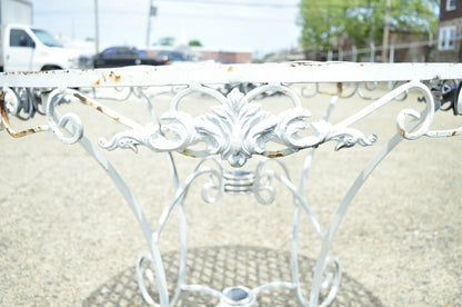 Wrought Iron French Pastry Style Country Lattice Scroll Round Patio Dining Table