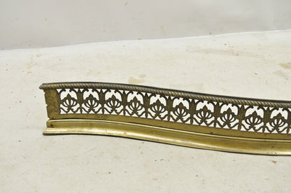 Victorian English Brass 55" Fireplace Serpentine Mantel Fender Bellflower Design