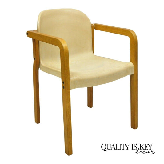 Gerd Lange Thonet Molded Plastic and Birch Wood Mid Century Modern Arm Chair