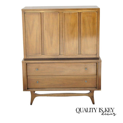 Kent Coffey Insignia Walnut Mid Century Modern Tall Chest Dresser