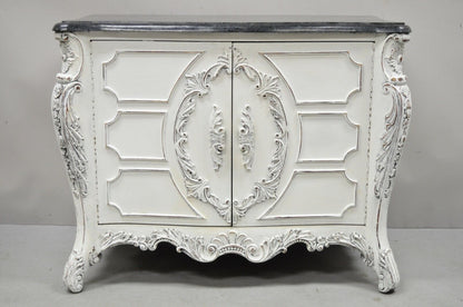 Reproduction French Louis XV Style Marble Top Commode Sideboard Buffet Cabinet