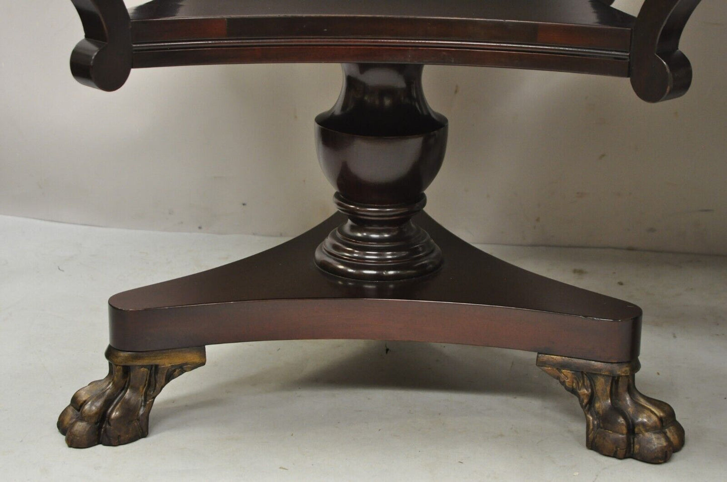 Vintage French Empire Style Mahogany Paw Feet Side Tables - a Pair