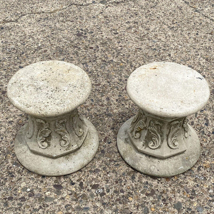 Italian Classical French Regency Style 16" Cement Outdoor Garden Pedestal - Pair