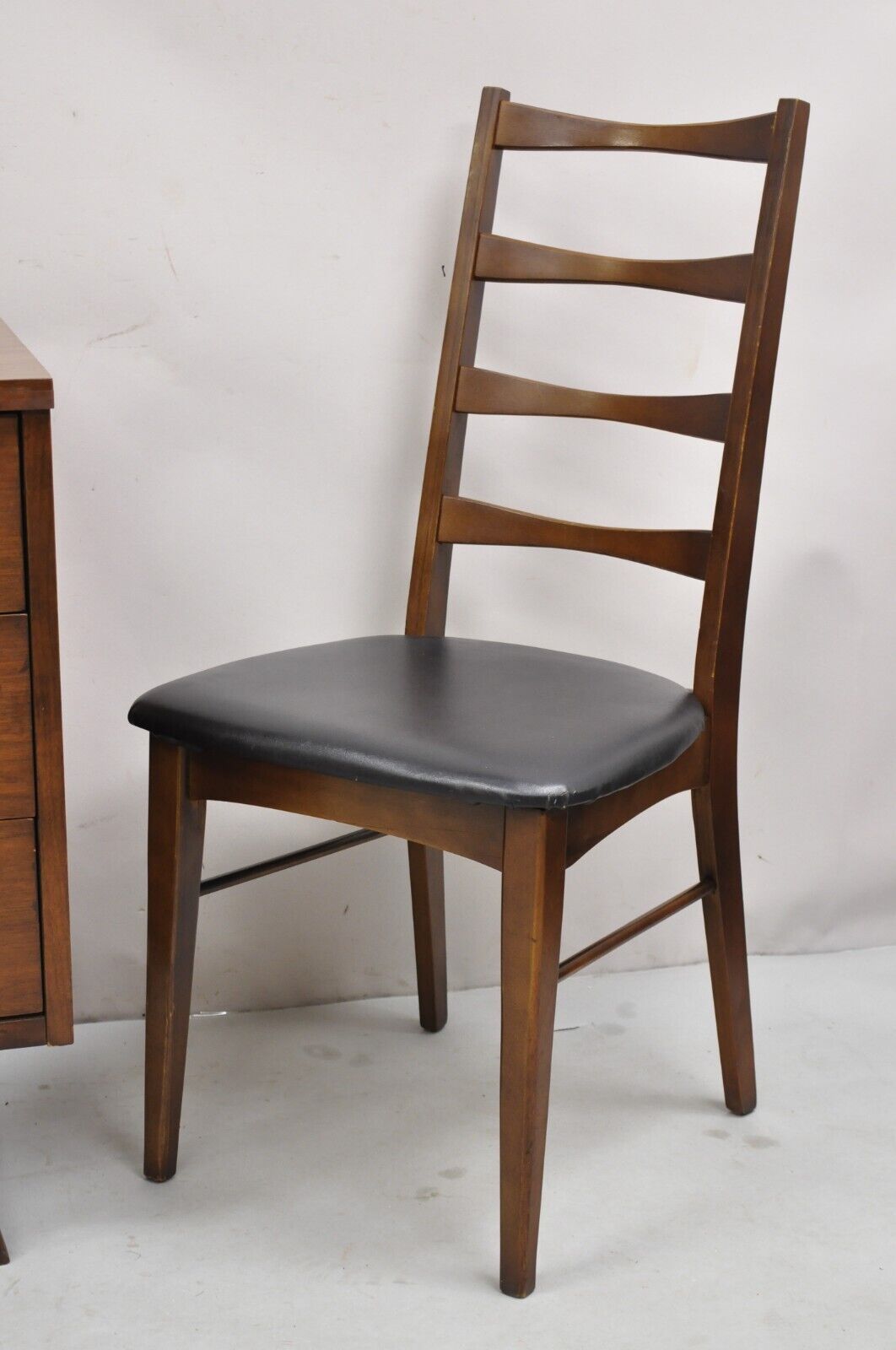 Vintage Mid Century Modern Walnut Sculpted Legs Kneehole Desk & Chair - 2 Pc Set