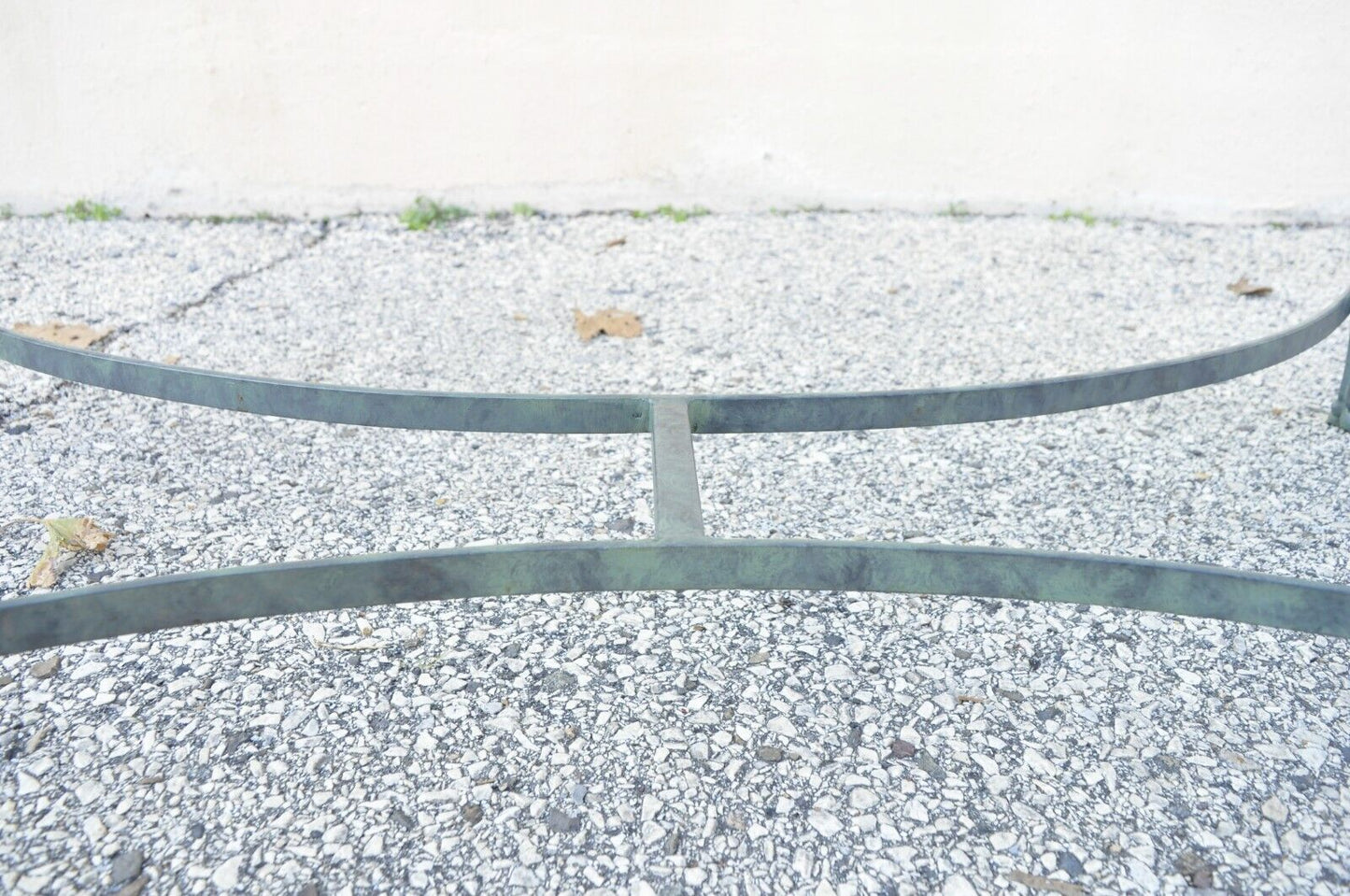 Vintage Regency Neoclassical Style Green Iron and Glass Lion Coffee Table