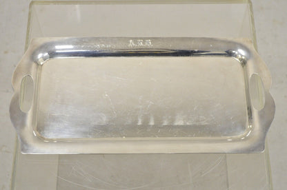 Vtg Wallace "Alden" Silver Plated Small Modern Trinket Dish Tray "ARH" Monogram