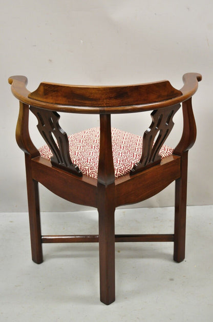 Statesville Ross Vintage Mahogany Georgian Chippendale Style Corner Chair