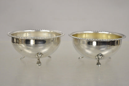 Vtg Angora English Victorian Silver Plated Style Small Round Footed Bowl a Pair