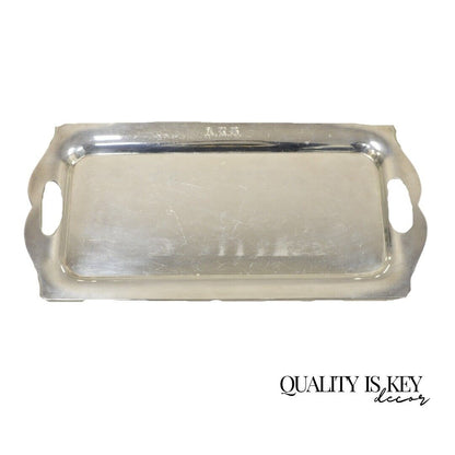 Vtg Wallace "Alden" Silver Plated Small Modern Trinket Dish Tray "ARH" Monogram