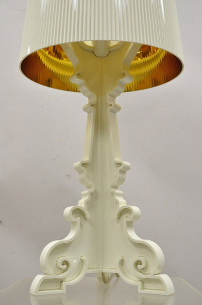 Kartell Ferruccio Laviani Bourgie White Baroque Table Lamp with Shade