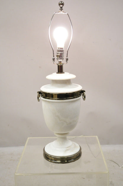 Ralph Lauren Neoclassical Solid Marble Urn Form Gunmetal Table Lamp
