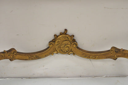 Vintage French Louis XV Style Marble Top Gold Wall Mounted Console Table