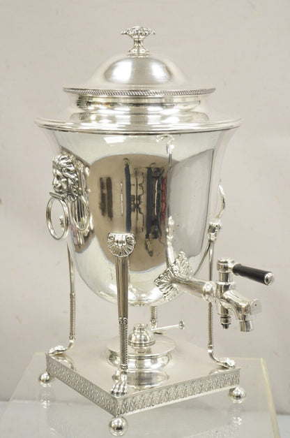19th C. English Silver Plated Regency Paw Foot Samovar with Lions by Folgate