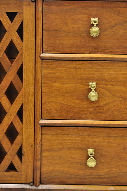 John Stuart Casalinda Vintage Mid Century Modern Walnut Credenza Triple Dresser