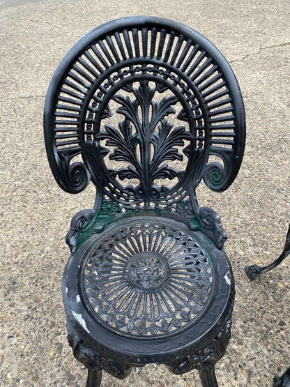 Cast Aluminum Victorian Style Garden Patio Bistro Side Chairs - Set of 3