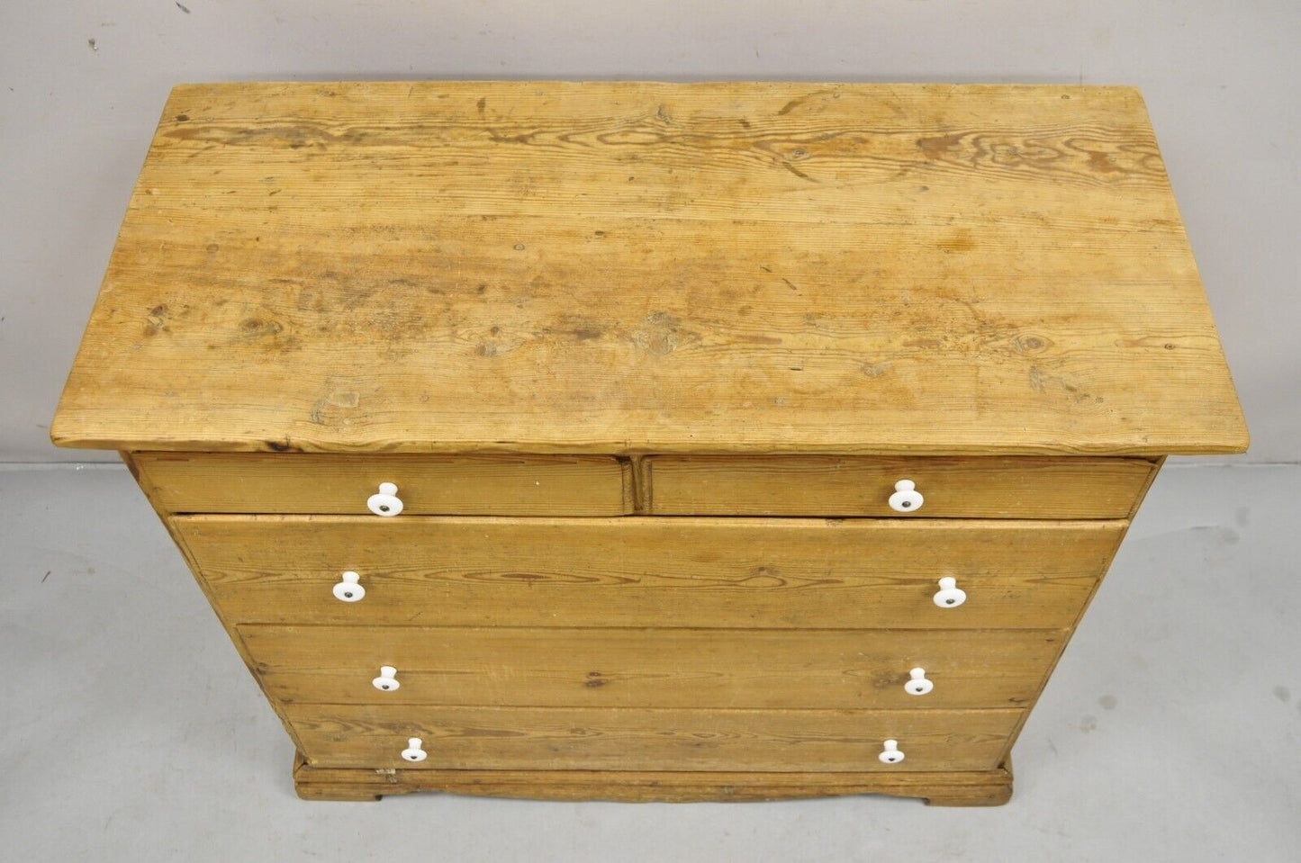 Antique 5 Drawer French Country Farmhouse Primitive Pine Dresser Chest of Drawer