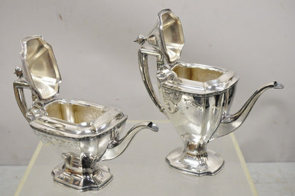 WD Smith Silver Co Chippendale EPNS Hepplewhite Silver Plated Tea Set - 4 pcs