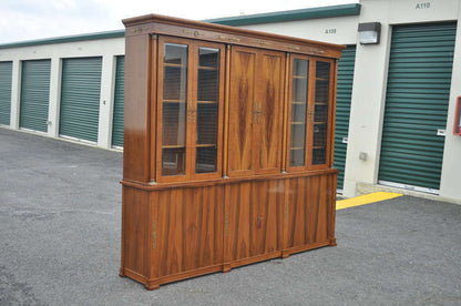 Rosewood Neoclassical Empire Bookcase Breakfront Cabinet by Bethehem Furniture