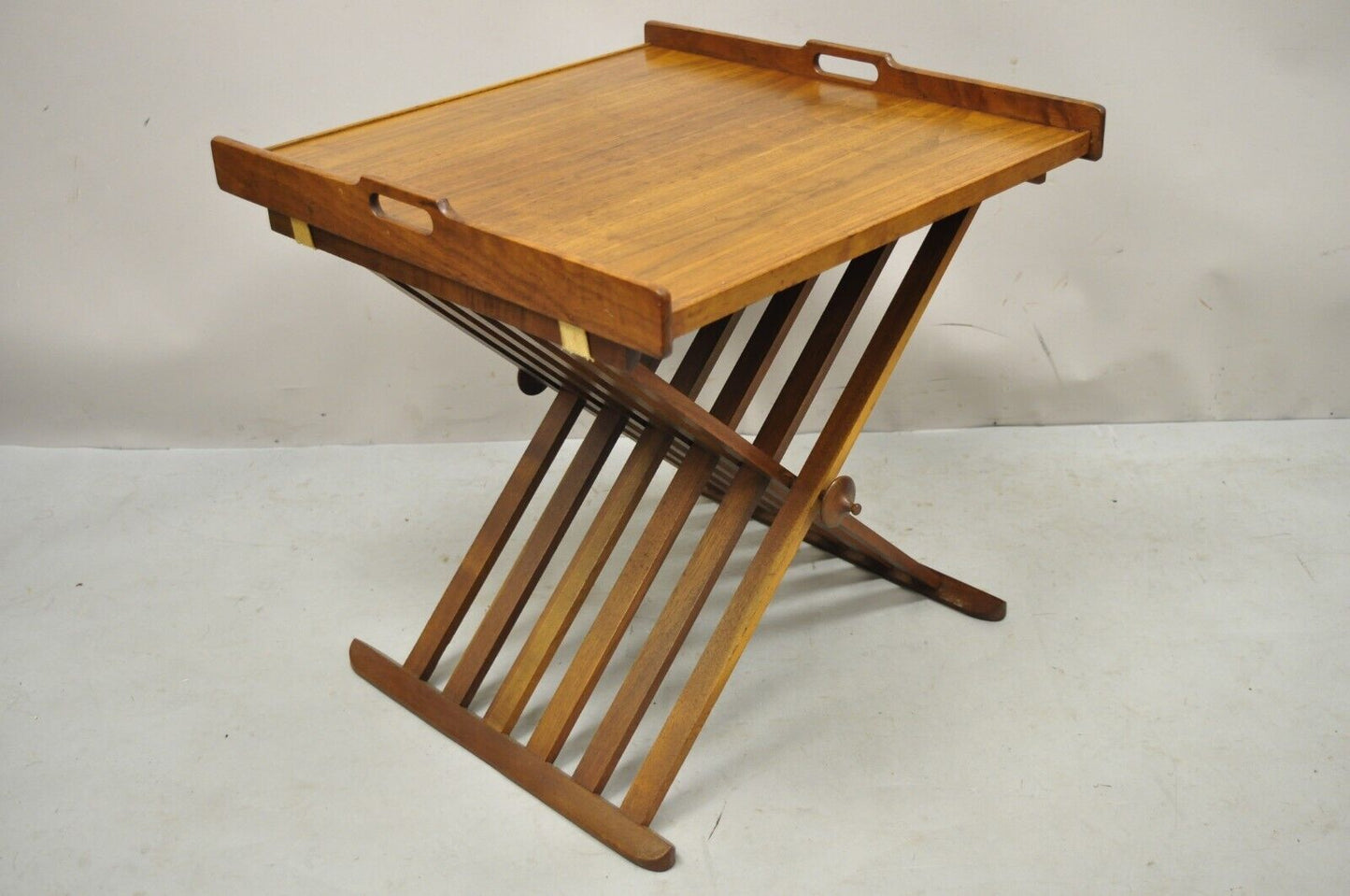 Stewart MacDougall Kipp Stewart Drexel Walnut Folding Campaign Table (A)