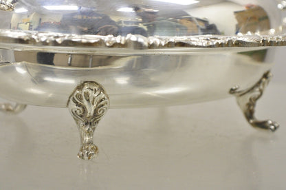 Victorian Style Silver Plated Ornate Lidded Twin Handle Vegetable Serving Dish