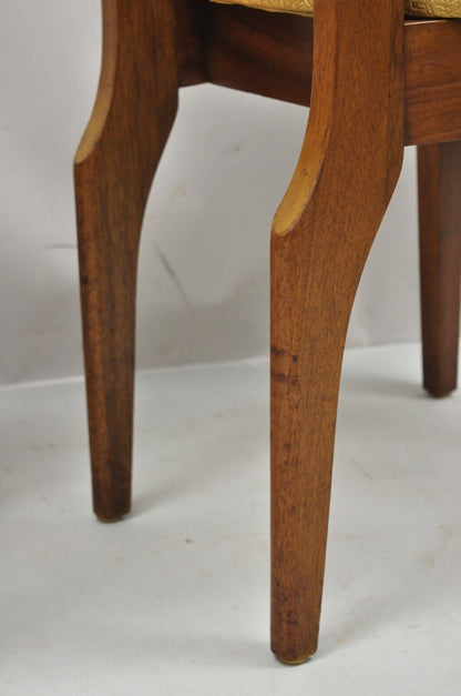 Mid Century Modern Cherry Wood Curved Back Hoof Leg Side Chair - a Pair