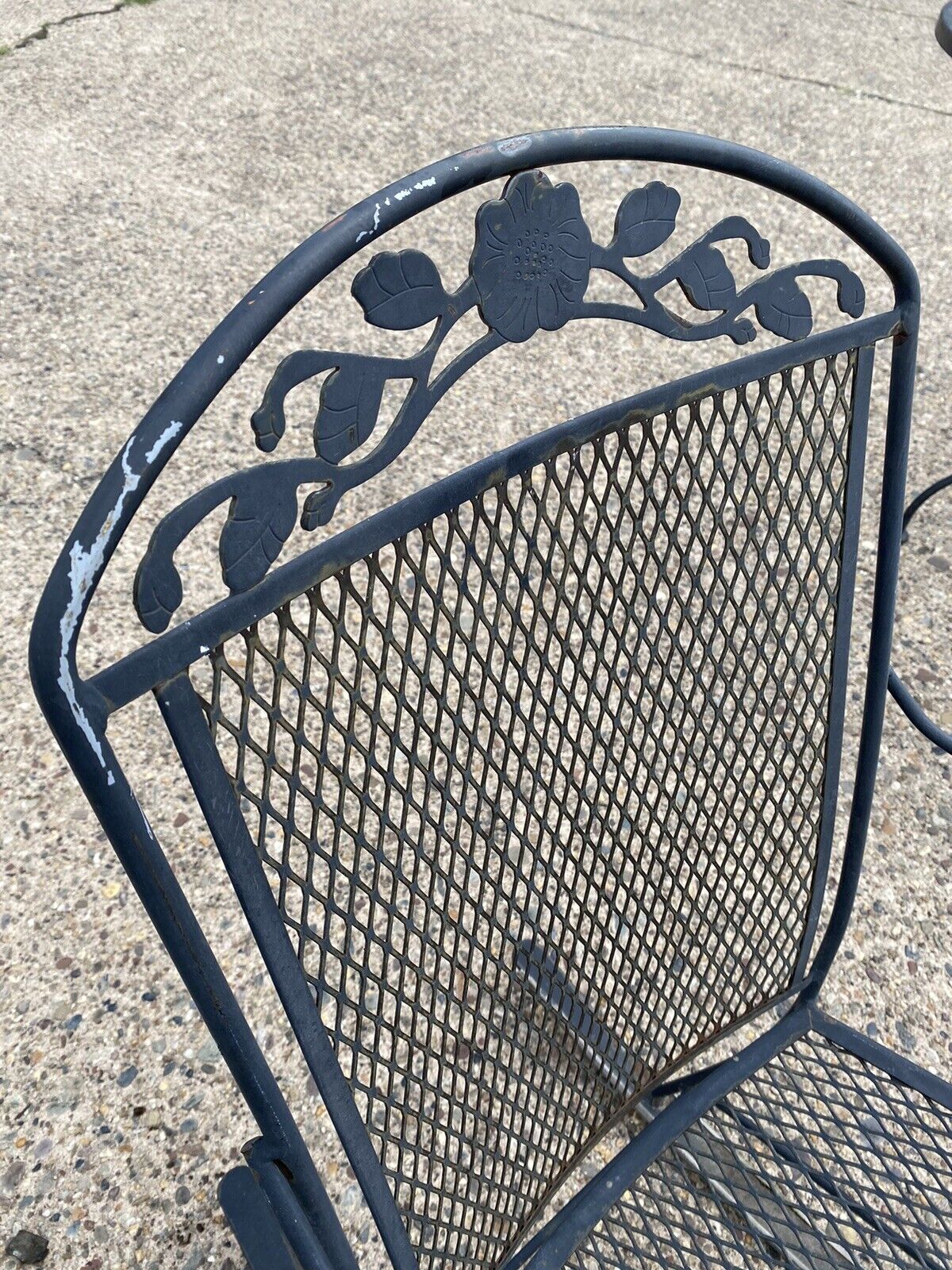 Vintage Wrought Iron Victorian Style Garden Patio Rocker Rocking Chairs - a Pair