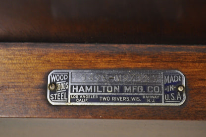 Hamilton Mfg Co High Back Adjustable Height Mahogany Architect Piano Stool