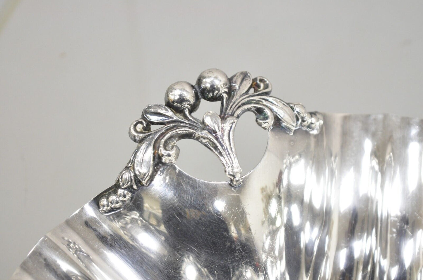 Vintage Victorian Silver Plated Handkerchief Candy Dish Fruit Bowl Berry Design