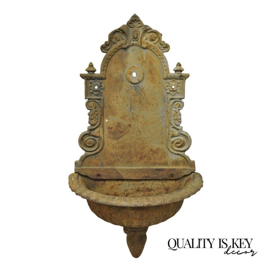 Cast Iron French Empire Neoclassical Style Outdoor Garden Wall Water Fountain