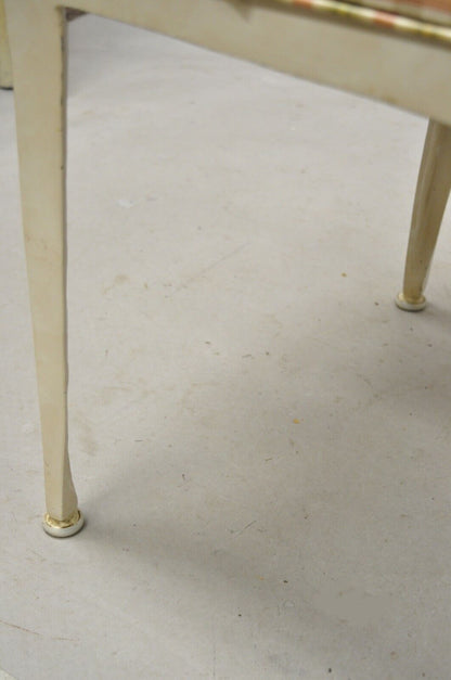 Veneman Furn. Italian Regency Style Cast Aluminum Spade Back Saber Leg Arm Chair