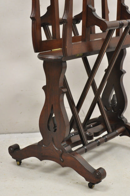 Antique American Victorian Carved Black Walnut Adjustable Folio Print Stand