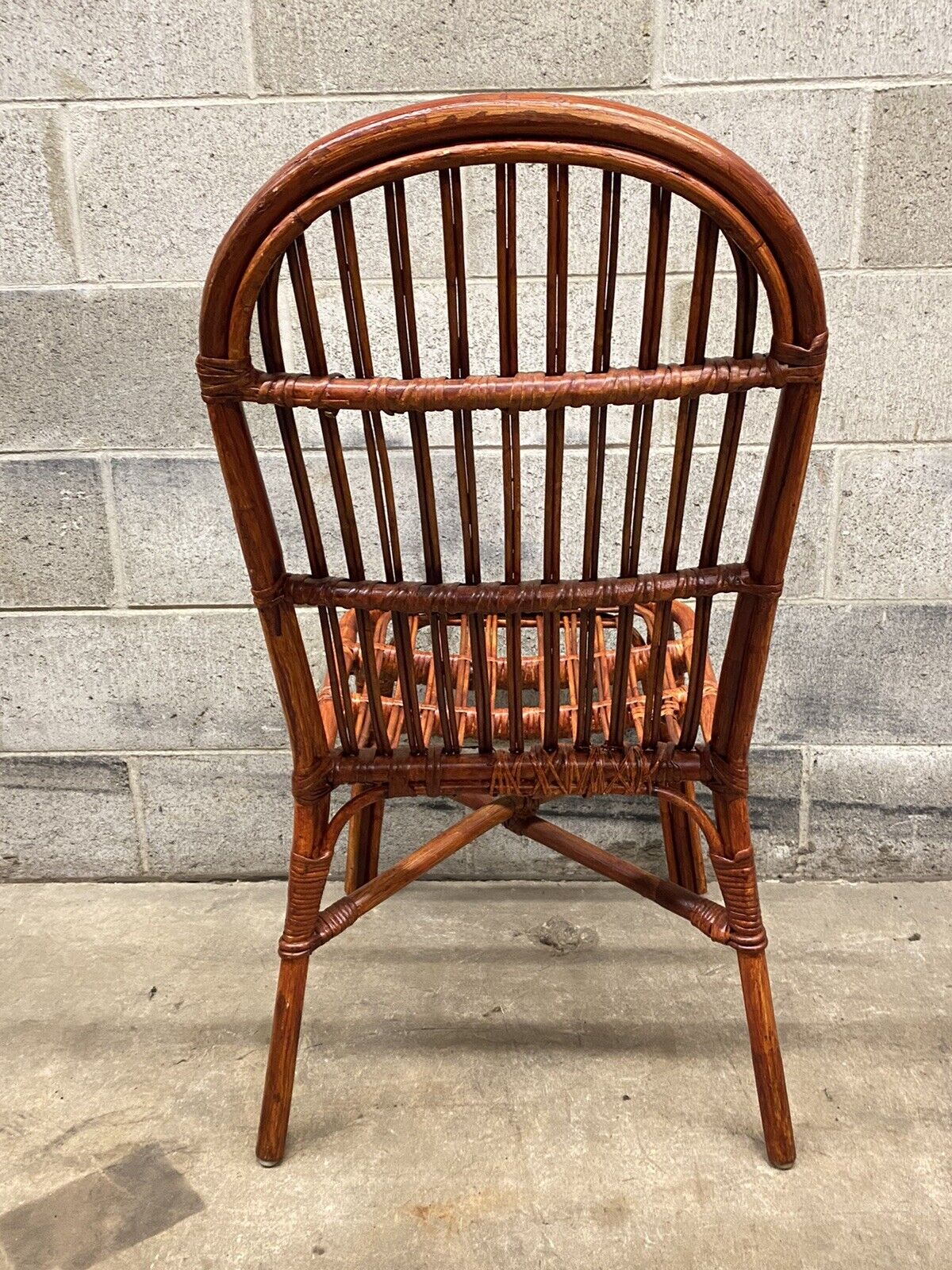 Vintage Hollywood Regency Palm Beach Bamboo Dining Side Chairs - Set of 4